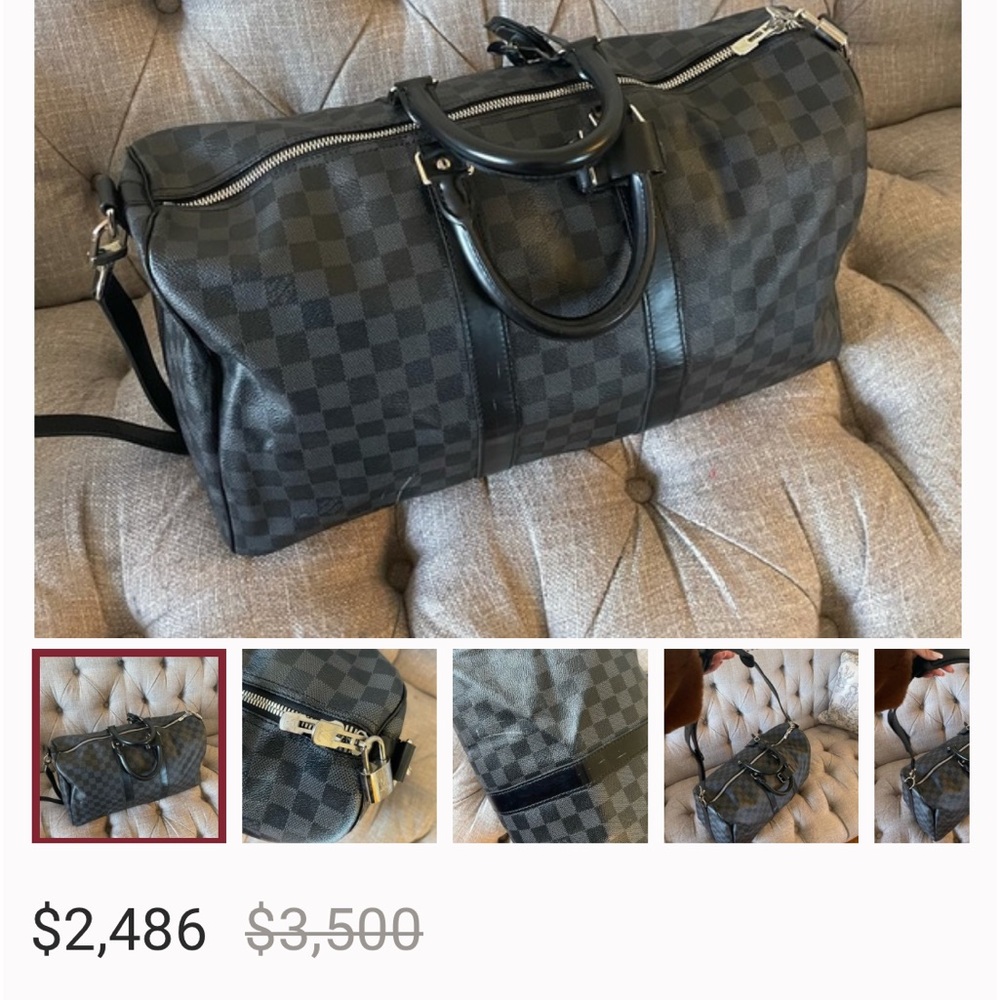 Louis Vuitton Keepall Bandouliere Bag Damier Cobalt 55 - Picture 3 of 4